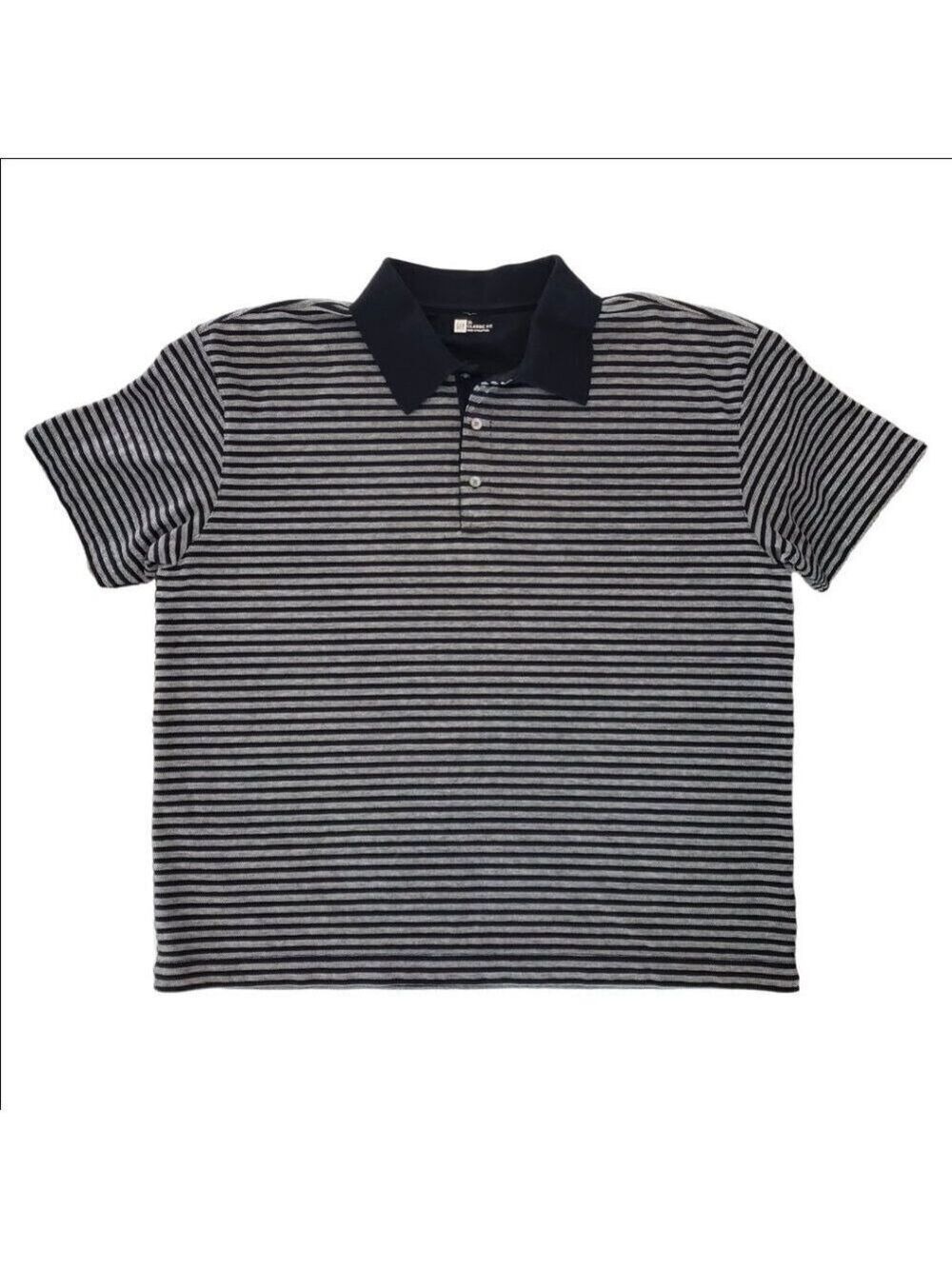 GAP Men’s Classic Fit Striped Cotton Polo Shirt XL - Picture 3 of 9